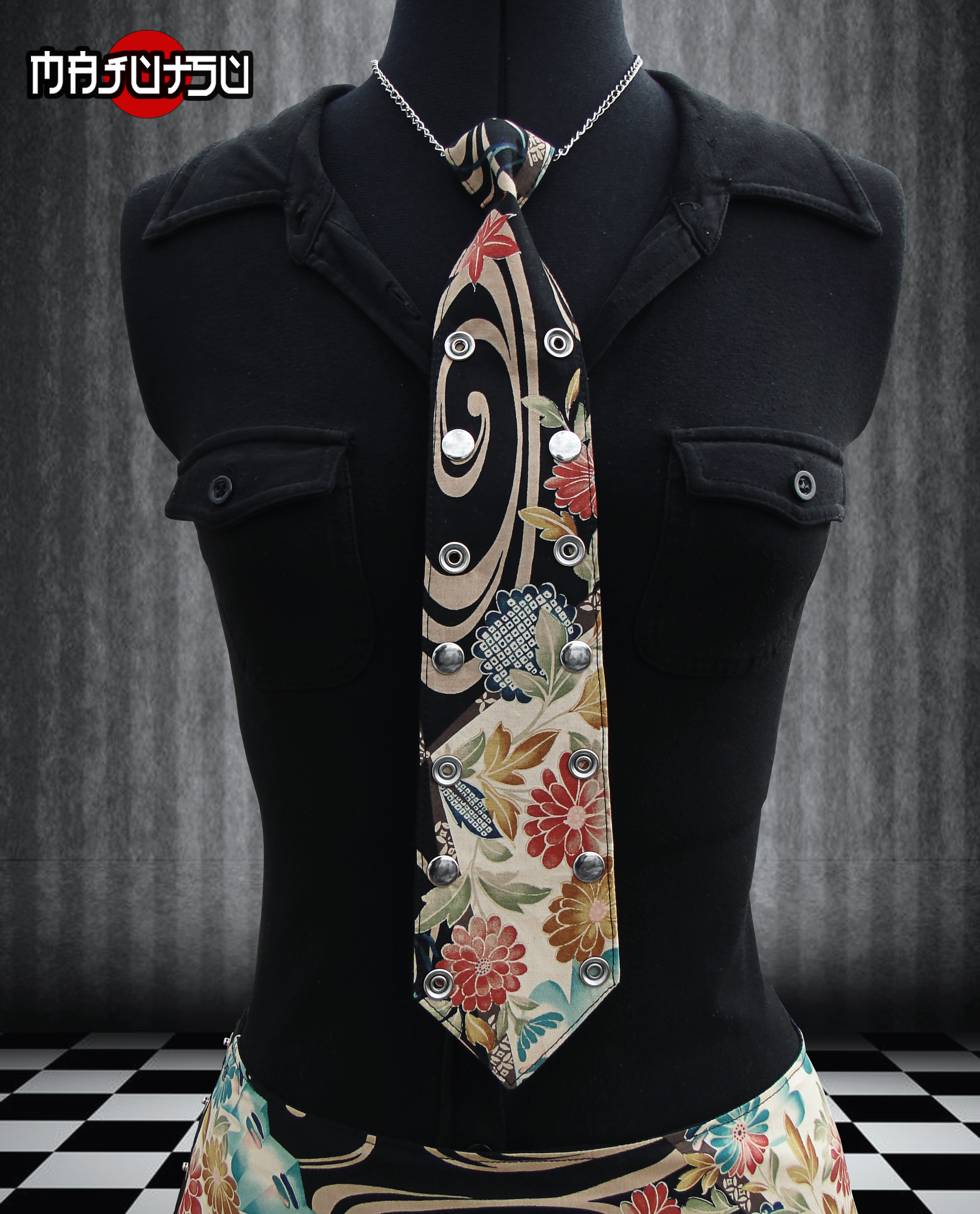 Necktie Japanese Punk Lolita Tie Fans Black_Ties & Flies_3.jpg
